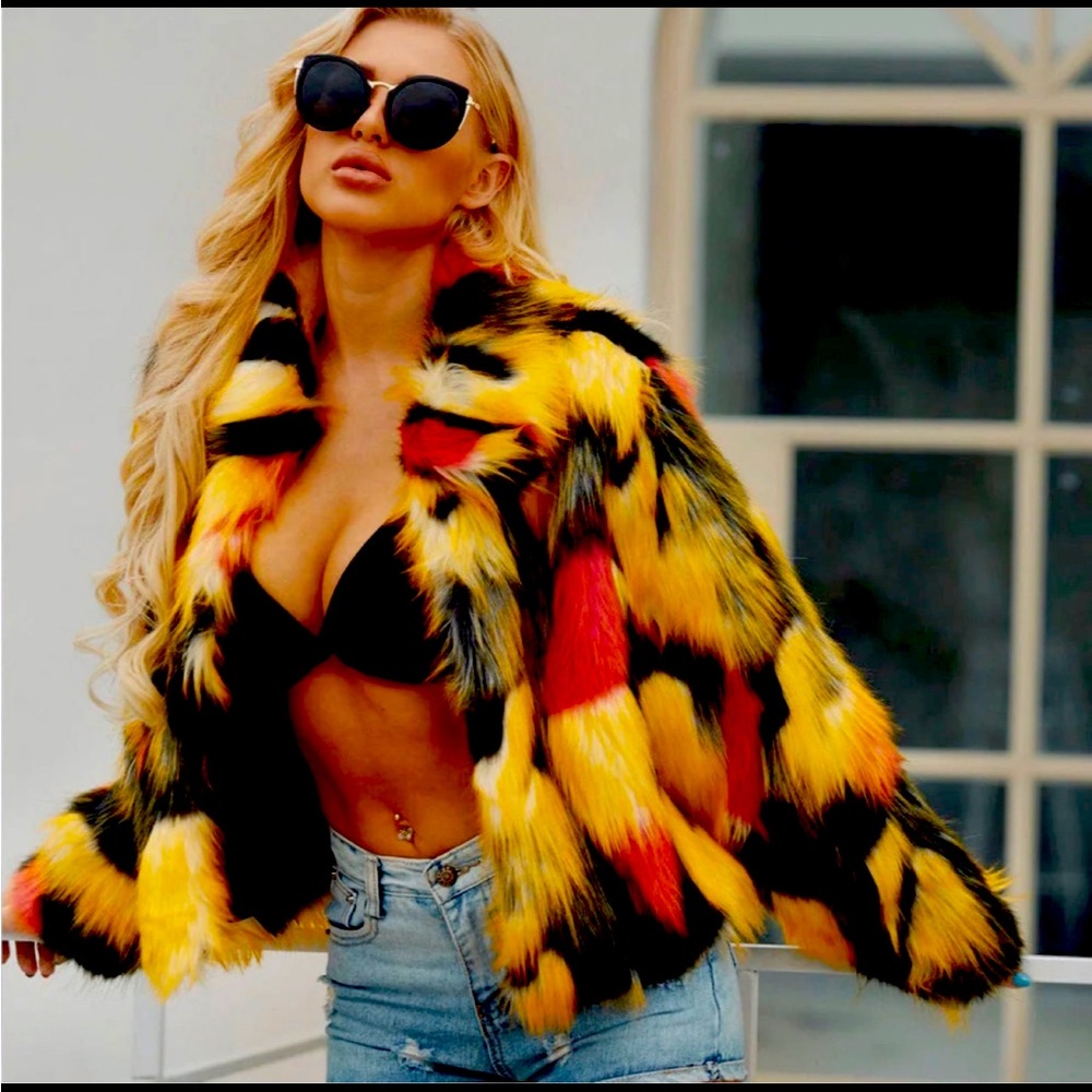 Brand new faux fur jacket